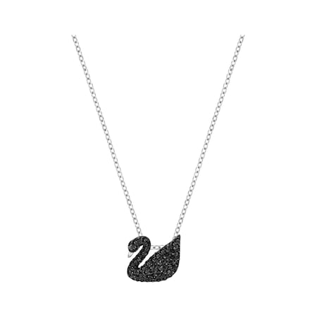 5347330 Swarovski Kolye Iconic Swan:Pendant Sml Jet Hem/Rhs Ayarlanabilir