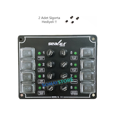 8 Anahtar Switch Panel - Sigorta Paneli - Tekne Karavan