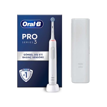 Oral-B Pro 3500 Elektrikli Beyaz Diş Fırçası + Seyahat Kabı