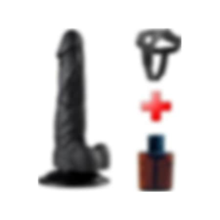 Odins Shop 19.5 CM Belden Bağlamalı Realistik Vantuzlu Zenci Dildo Penis