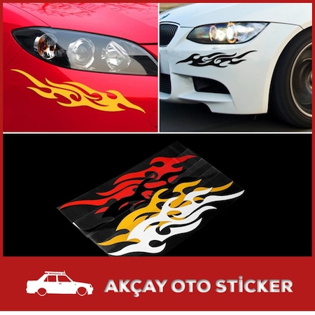 2 Adet - Rüzgar Araba Sticker Rüzgar Alev Oto Sticker Arma Sticke