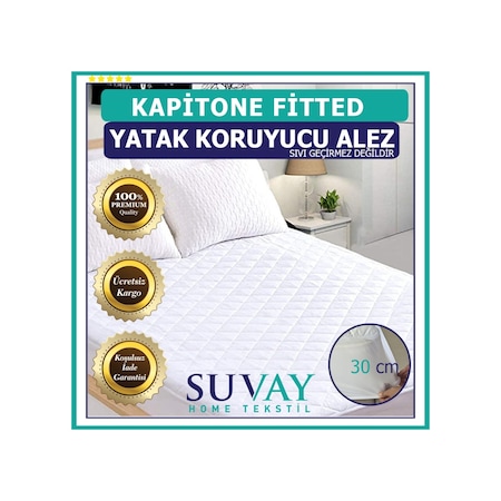 Suvay Kapitone Fitted Yatak Alezi Çift Kişilik Pamuklu Alez