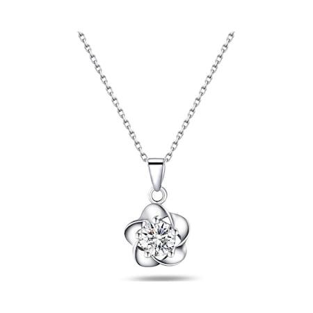 Brezza Lusso Jewelry Gümüş Çiçek Figürlü Kadın Kolye (311865857) 45 CM