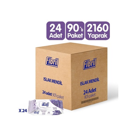 Fibril Care Lavanta Kokulu Islak Mendil 24X90 Lı Paket 2160 Yaprak