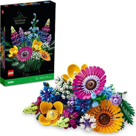 LEGO® Icons Kır Çiçekleri Buketi 10313 Yetişkinler için Dekoratif ve Sergilenebilir Model Yapım Seti - 939 Parça