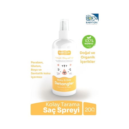 Babyton Bebek ve Çocuklar için Kolay Saç Tarama Spreyi 200 ML