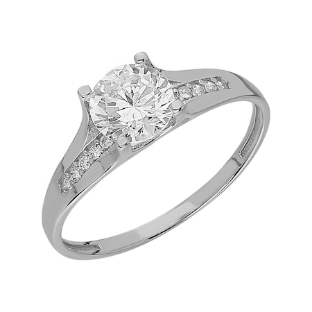 Chavin 1 Carat Tek Taş Beyaz Altın Yüzük Dy70By