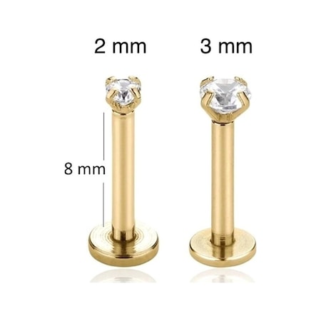 Tektaş Cerrahi Çelik Piercing Tragus Helix Kıkırdak Conch Gold Re