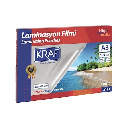 Kraf Laminasyon Filmi 100 Mikron A3 100'Lü Paket