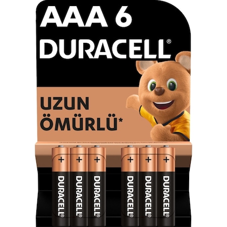 Duracell Xtralife Alkalin AAA İnce Kalem Pil 6'lı