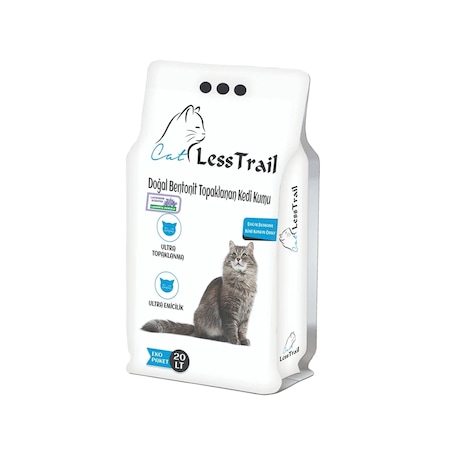 Less Trail Lavanta Kokulu Topaklaşan Beyaz Bentonit Kedi Kumu 20 L