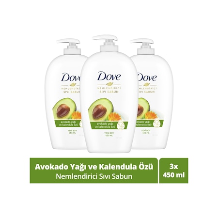 Dove Avokado Yağı Ve Kalendula Özü Nemlendirici Sıvı Sabun 3 x 450 ML