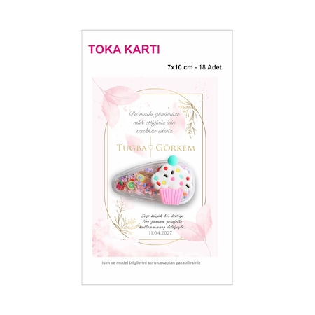 Toka Kartı 7x10 Cm 18 Adet Kişiye Özel Hediyelik Kart