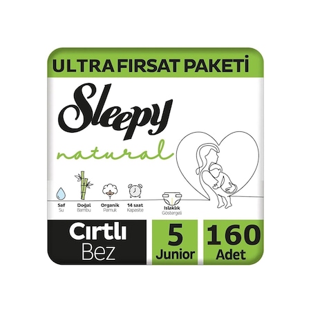 Sleepy Natural 5 Numara Junior 160'lı Bebek Bezi