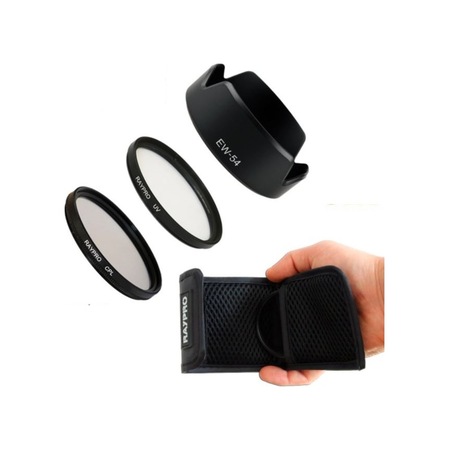 Raypro UV + Polarize Filtre 52 MM + EW-54 Parasoley + Filtre Çantası