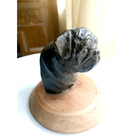 Omeniv Antika Art Deco Bronz Köpek Pug Büst Heykel Biblo Figür