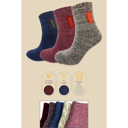 Kral Socks Termal Erkek Havlu Patik Çorap 3'lü Set 3 Çift