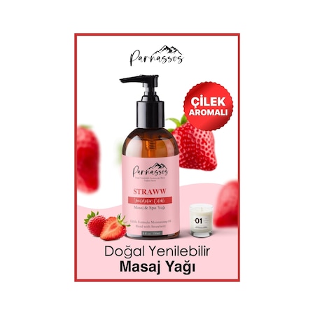 Parnassos Doğal Çilek Aromalı Yenilebilir Masaj Yağı 150 ML