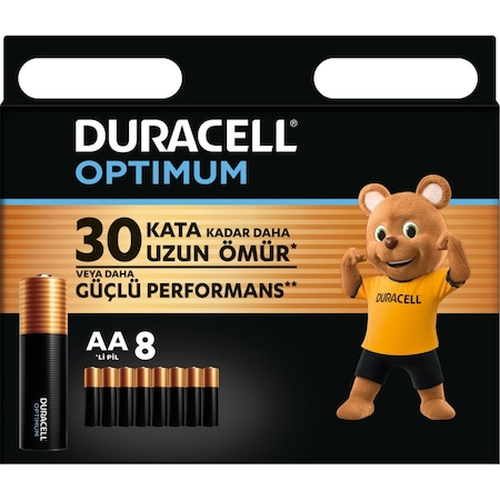 Duracell Optimum LR6/MN1500 1.5 V AA Alkalin Kalem Piller 8'li