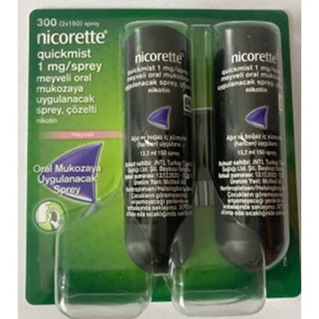 Nicorette Quickmist 1 MG Meyveli Ağız Spreyi 2 x 150ML