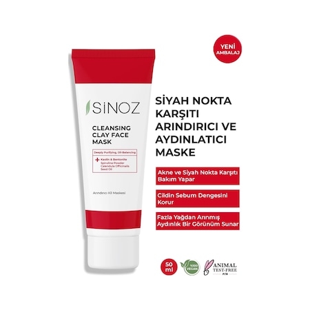 Sinoz Akne ve Siyah Nokta Karşıtı Arındırıcı Kil Maskesi 50 ML