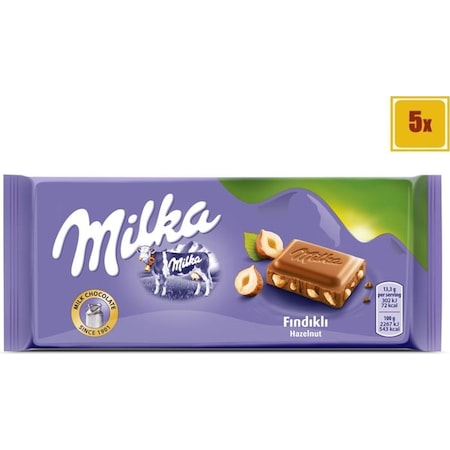 Milka Fındıklı Çikolata 5 x 80 G