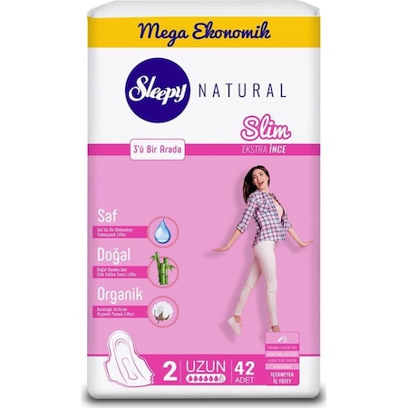 Sleepy Natural Slim Ekstra İnce Hijyenik Ped Uzun 42'li