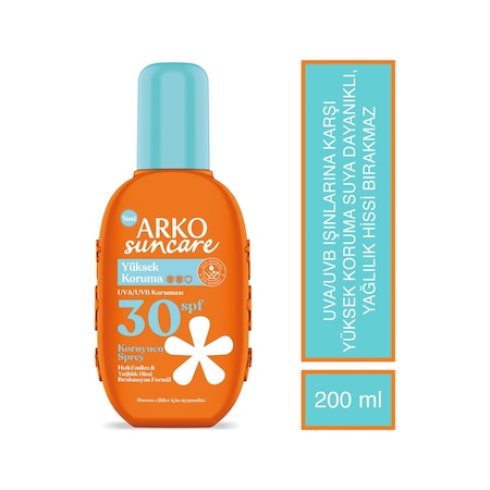 Arko Suncare Yüksek Korumalı Vücut Güneş Spreyi SPF30+ 200 ML