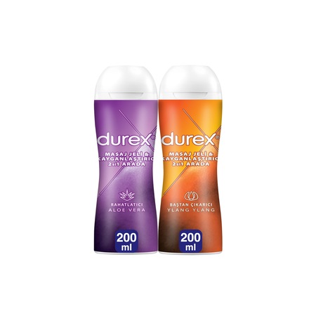 Durex Play Kayganlaştırıcı & Masaj Jeli Rahatlatıcı Aloe Vera 200 ML+Baştan Çıkarıcı Hassas Ylang 200 ML