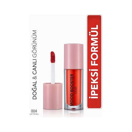 Flormar Yoğun Pigmentli Likit Allık (KIRMIZI) - Mood Booster Lbl. - 004 Feel The Red - 8682536043731