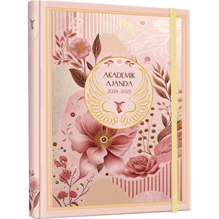 Victoria's Journals Gizli Spiralli Akademik Ajanda 2024-2025 Lastikli 17x23 Cm 100 Gram 192 Sayfa 124-1258