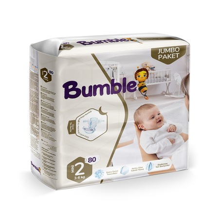 Bumble Bebek Bezi 2 Numara Mini Jumbo Paket 80 Adet