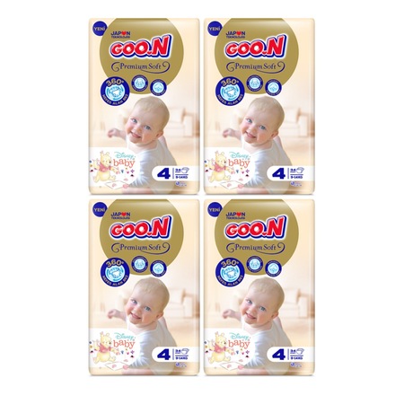 Goon Premium Soft Bebek Bezi 4 Numara 4 x 34 Adet