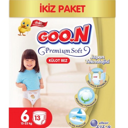 Goon Premium Soft Külot Bez 6 Numara İkiz Paket 13 Adet