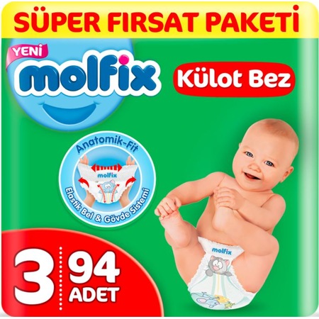Molfix Külot Bez 3 Numara Midi Süper Fırsat Paketi 94 Adet