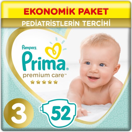 Prima Bebek Bezi Premium Care 3 Beden Ekonomik Paket 52 Adet