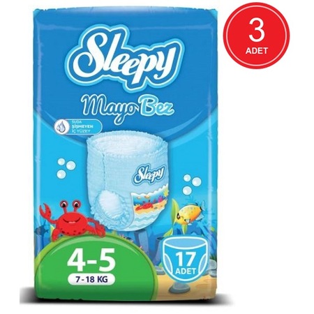 Sleepy Mayo Külot Bez 4-5 Numara Junior 3 x 17 Adet