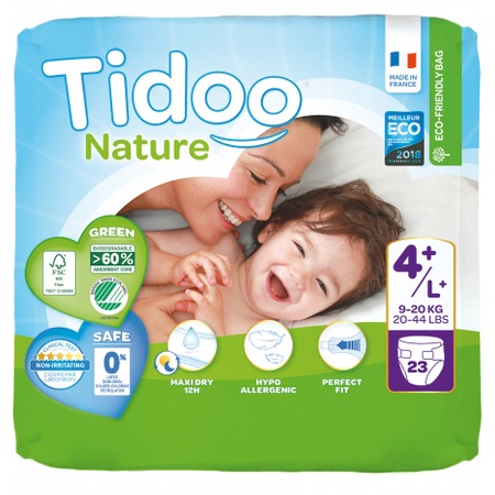 Tidoo Hipoalerjenik-Ekolojik Bebek Bezi 9-20 KG 4+ Numara Maxi Single 23 Adet