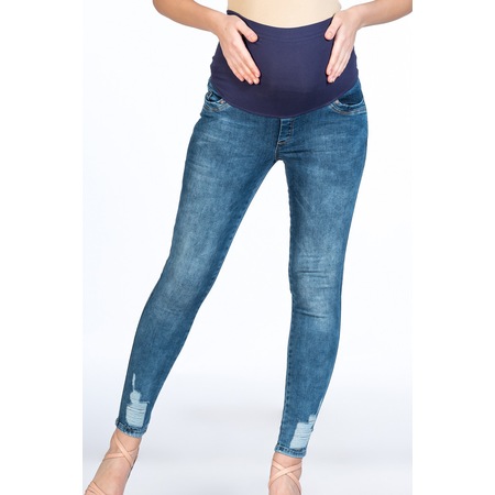 Busa Hamile Yirtik Skinny Model Jean Mavi Busagiyim Com