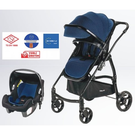 Babycare BC 41 Astra Safe Trio Travel Bebek Arabası Mavi Siyah