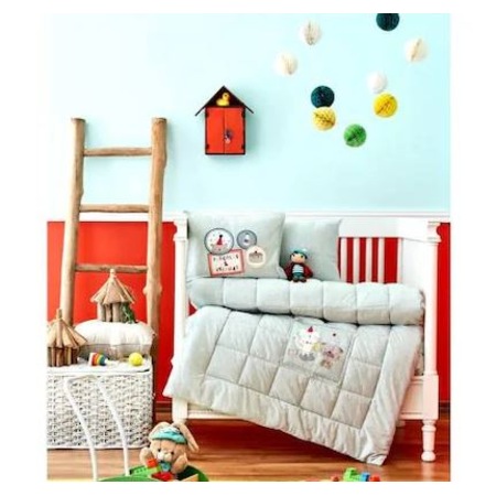 Karaca Home New York Gri Tek Kisilik Cotton Comfort Uyku Seti