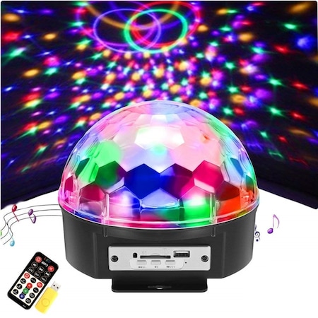 Renkli LED Disko Topu Sahne Işığı Veren Bluetooth Hoparlör