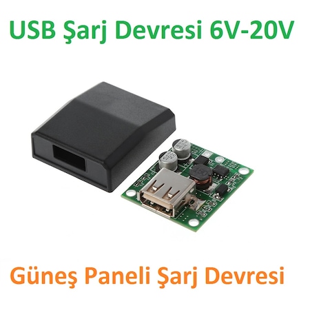 Solar Panel USB Şarj Devresi Güneş Paneli Şarj Regülatörü 6V-20V