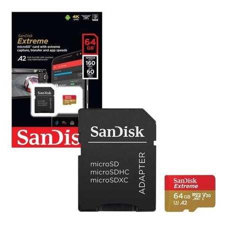 Sandisk Extreme Microsdxc 64Gb 160/60Mb/S A2 C10 V30 Hafıza Kartı