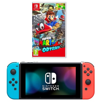 Nintendo Switch Oyun Konsolu + Super Mario Odyssey (İthalatçı Garantili)