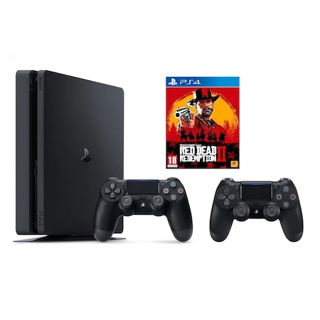 Sony Playstation 4 Slim 500 GB Oyun Konsolu + 2 Kol + Red Dead Redemption 2 (İthalatçı Garantili)