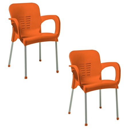 2 Adet Metal Ayaklı Plastik Sandalye Turuncu Fiyatları ve Özellikleri