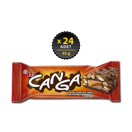 Eti Canga Yer Fıstıklı Karamelli Çikolata Bar 24 x 45 G