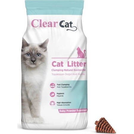 Clear Cat Bebek Pudrali Ince Topaklasan Bentonit Kedi Kumu 10 Kg Fiyatlari Ve Ozellikleri