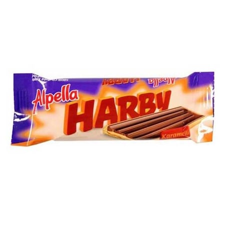 Alpella Harby Sütlü Çikolata Kaplı Karamelli Bisküvi 48 Adet